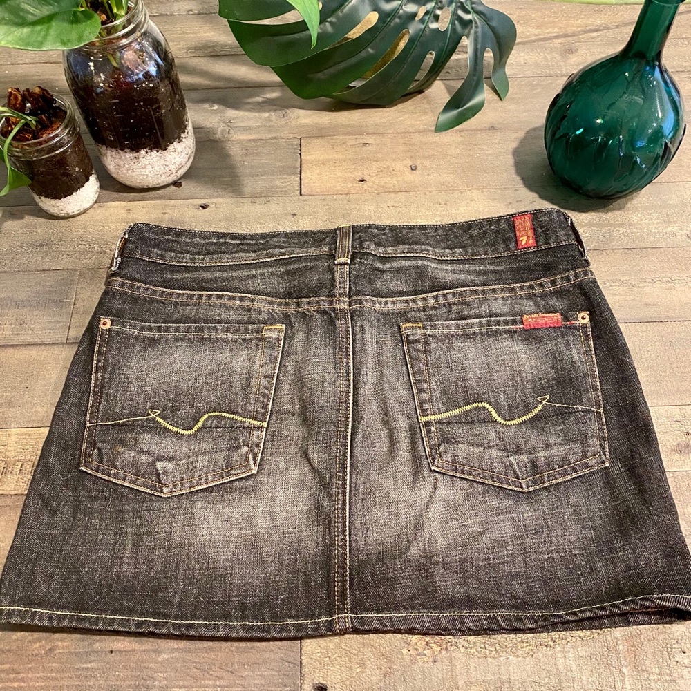 Seven for all Mankind Black Denim Skirt